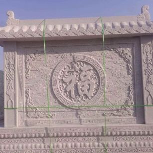 商洛 芝麻白花岗岩屏风，照壁，影壁