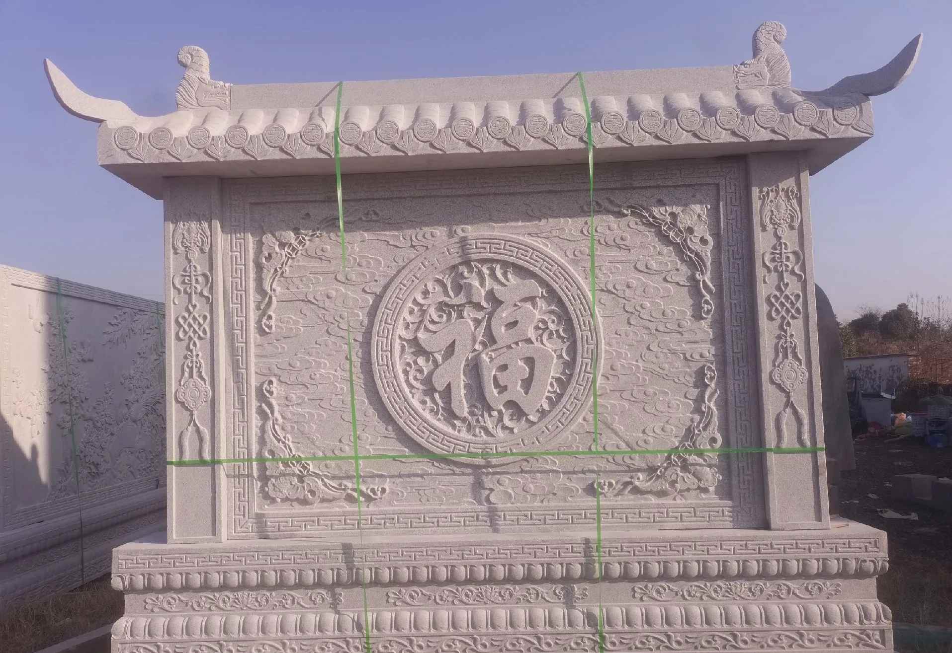 商洛 芝麻白花岗岩屏风，照壁，影壁